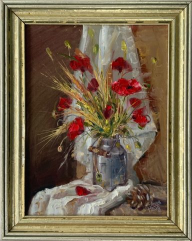 Ölgemälde „Mohnblumen“ von Anna Haag, Stillleben
